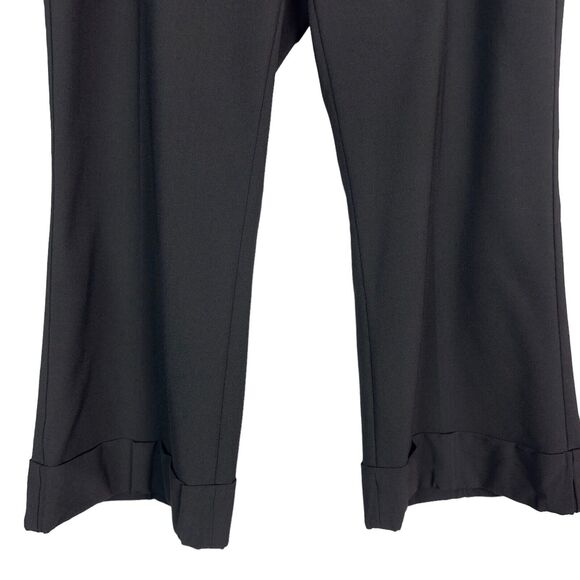 Express Publicist Black Dress Pants Size 10 Wide Leg Cuffed Hem Office Wear - Picture 4 of 9